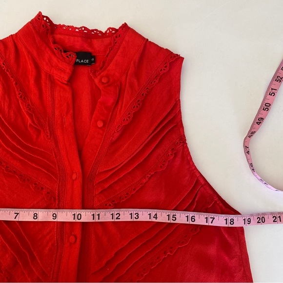 Tuckernuck || Pomander Place Dutton A-Lind Mini Shirt Dress Poppy Red XS - Picture 7 of 9